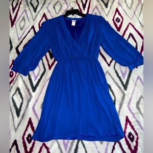 Charming Charlie Blue Long-sleeve Chiffon Dress size L